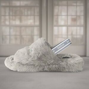 Bebe Silver Plush Slippers